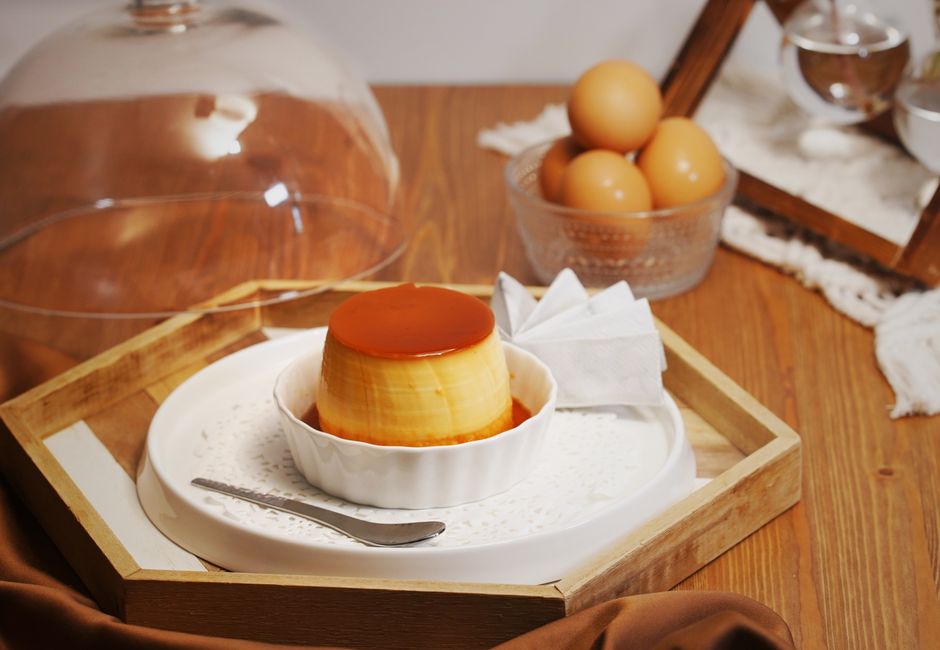 Flan casero individual en Air Fryer